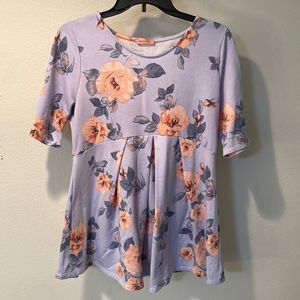 Hello Miz Maternity Floral 3/4 Sleeve Shirt Size Large